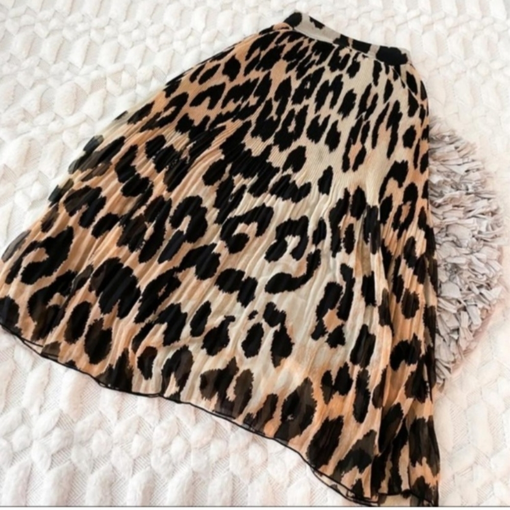 Ganni Silk Leopard Skirt size 2